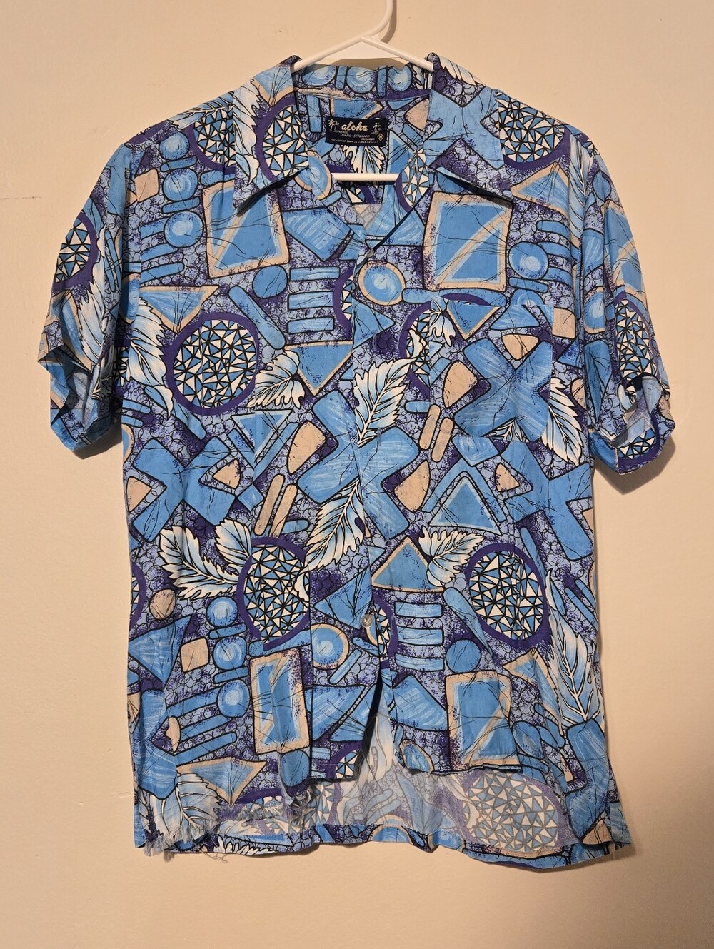 Vintage 70s 80s Aloha Authentic Hand Screened Rayon Shirt M/L *Flaw